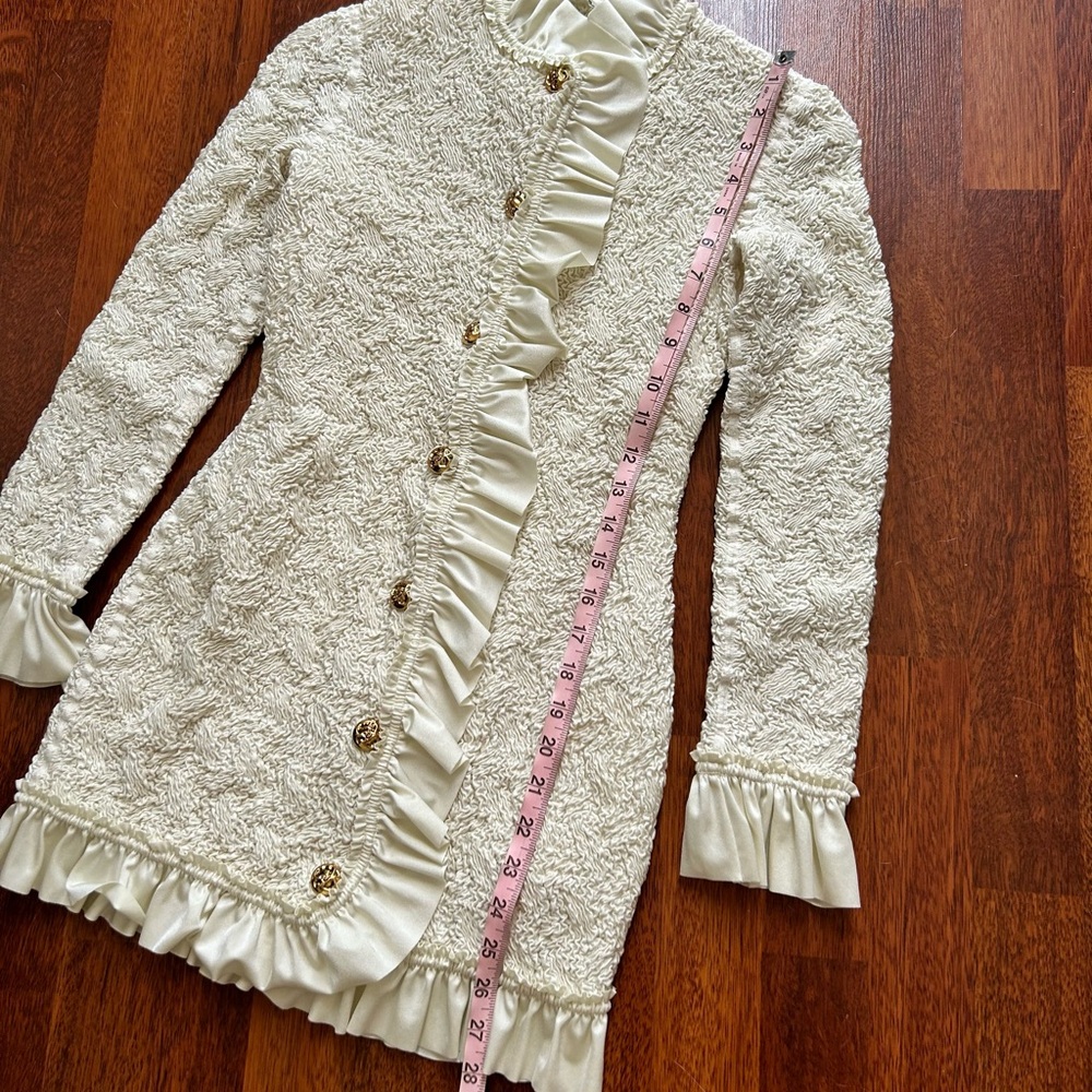 NWT Alexander Wang Smocked Ruffle Long Jacket Dress S - Picture 14 of 17